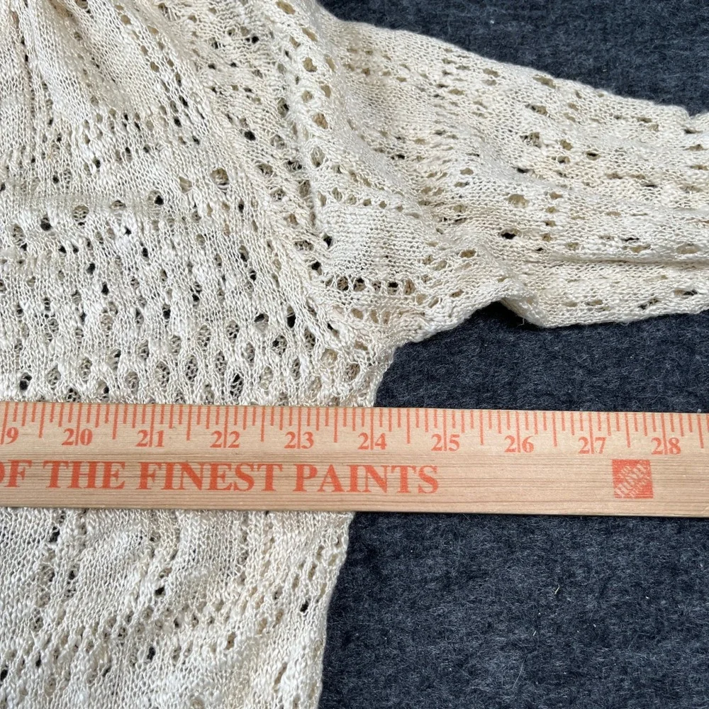 Rue21 Cardigan Women's Large Cream Crochet Lightweight Long Sleeve Open Front